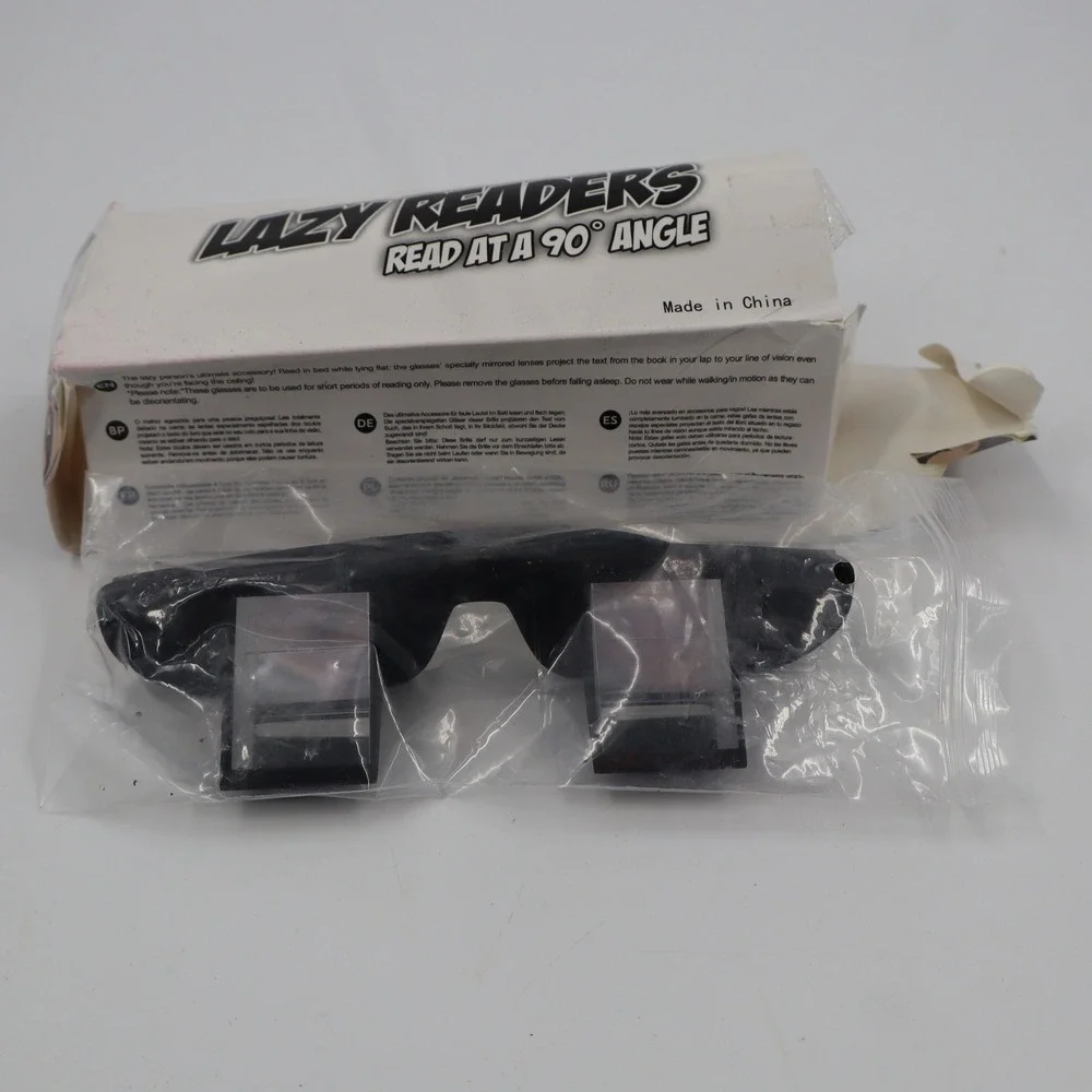 Lazy Readers Prism Glasses Unisex OS Black 90‎ Degree Angle Read Lying Flat New